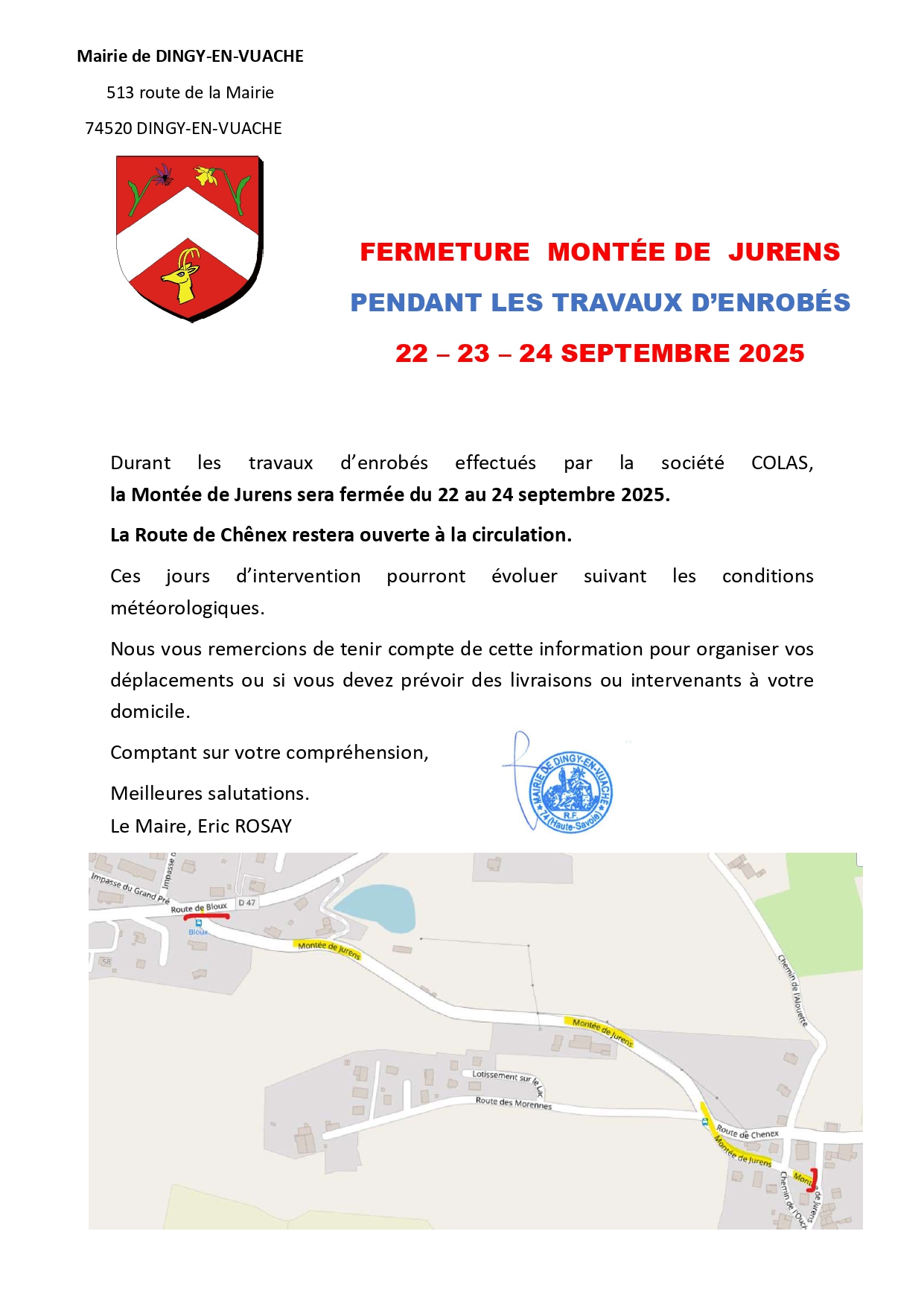 Fermeture Montée de Jurens